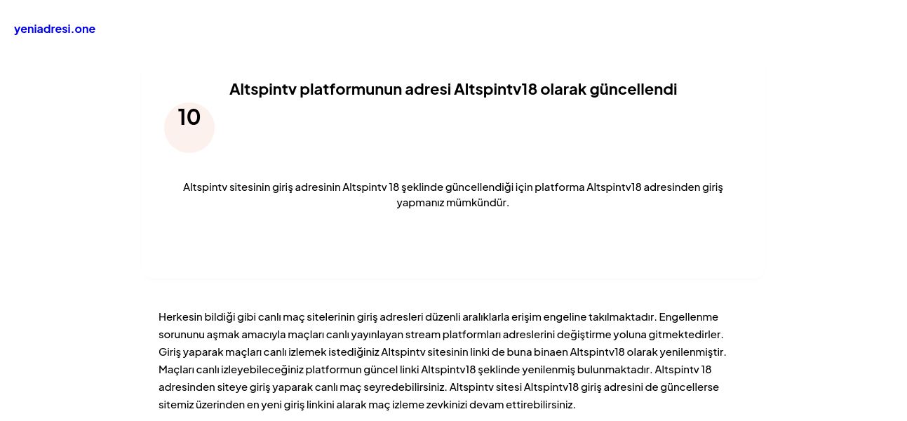 Altspintv platformunun adresi Altspintv18 olarak güncellendi - Ekran Görüntüsü