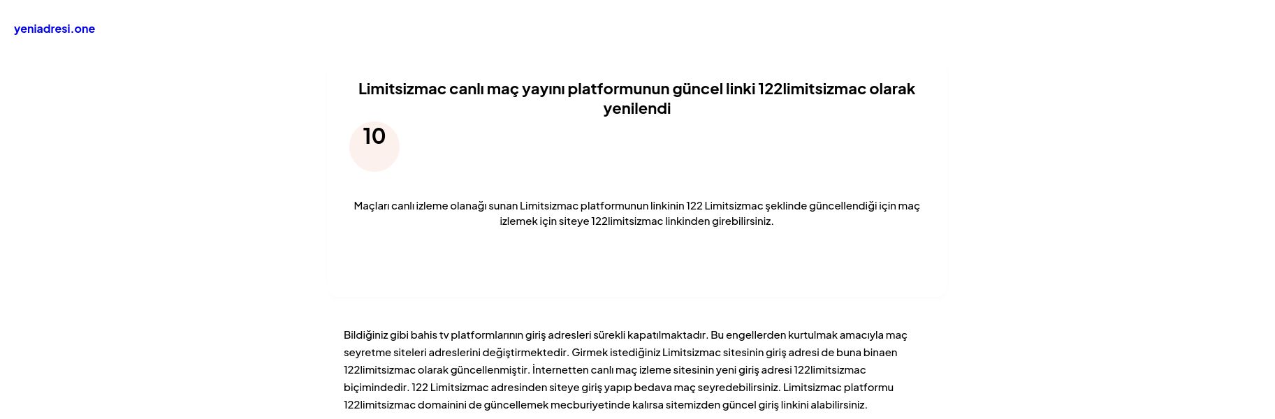 Limitsizmac canlı maç yayını platformunun güncel linki 122limitsizmac olarak yenilendi - Ekran Görüntüsü