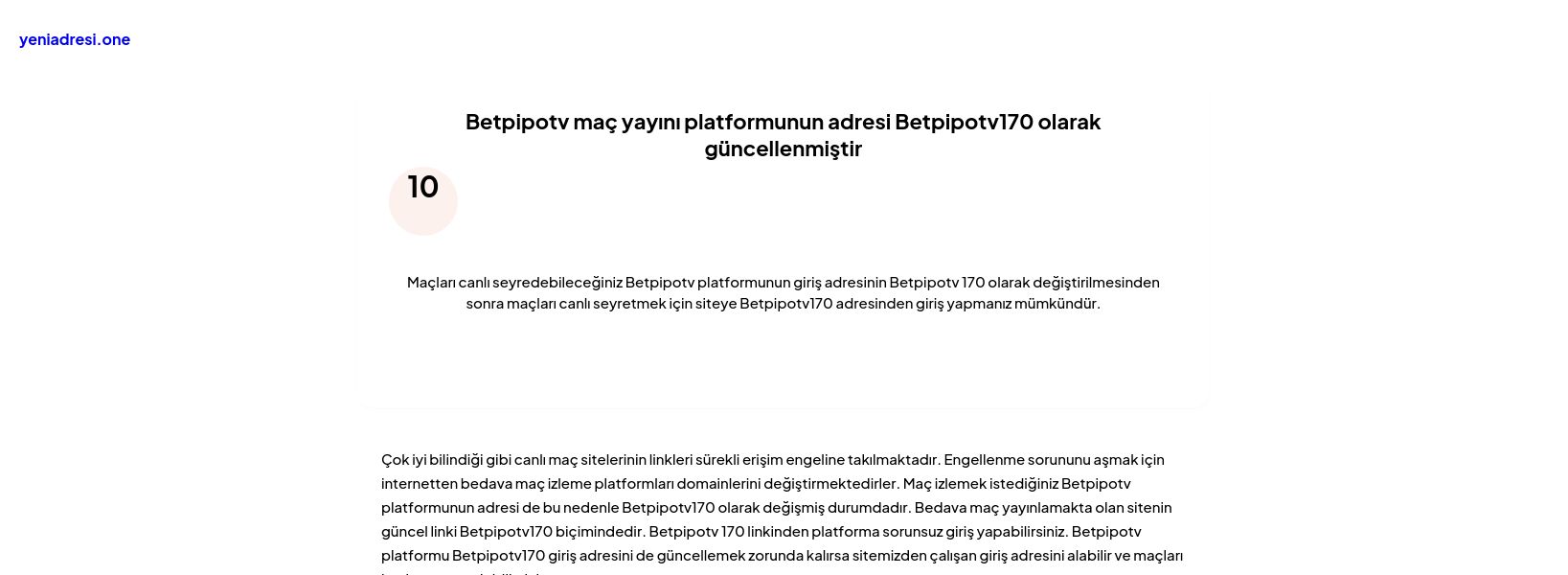 Betpipotv maç yayını platformunun adresi Betpipotv170 olarak güncellenmiştir - Ekran Görüntüsü