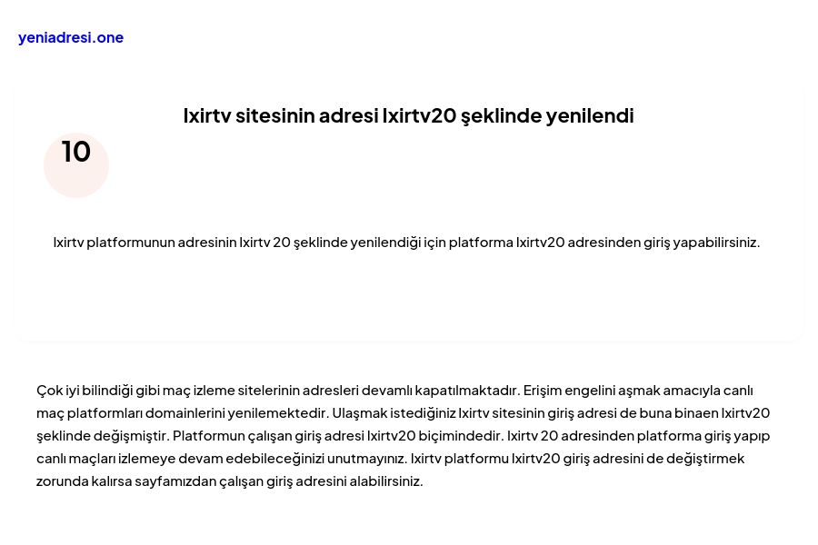 Ixirtv sitesinin adresi Ixirtv20 şeklinde yenilendi - Ekran Görüntüsü