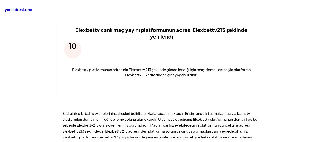 Elexbettv canlı maç yayını platformunun adresi Elexbettv213 şeklinde yenilendi - Ekran Görüntüsü