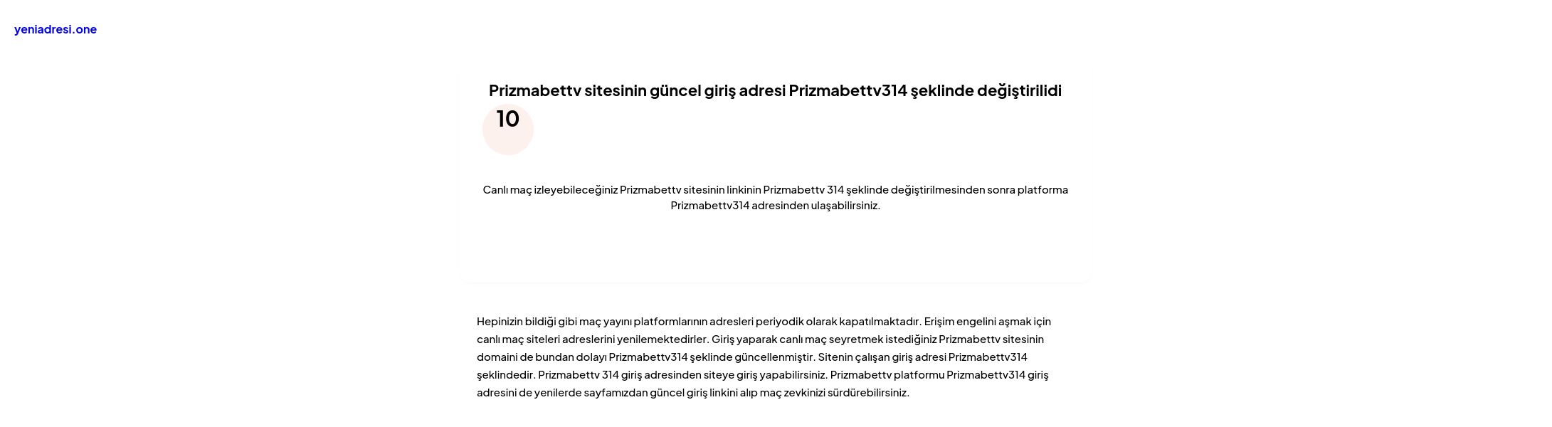 Prizmabettv sitesinin güncel giriş adresi Prizmabettv314 şeklinde değiştirilidi - Ekran Görüntüsü
