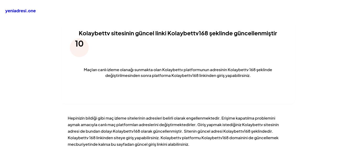 Kolaybettv sitesinin güncel linki Kolaybettv168 şeklinde güncellenmiştir - Ekran Görüntüsü