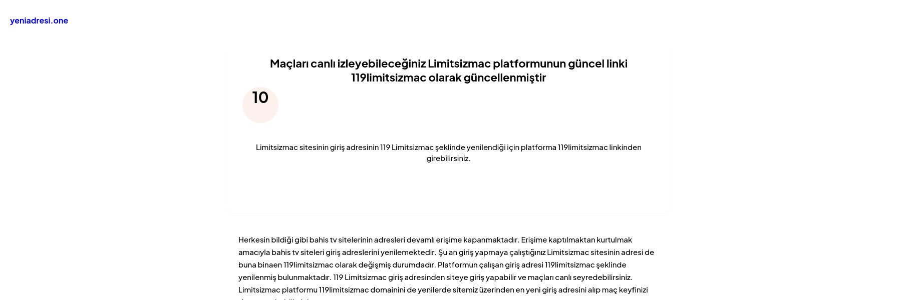 Maçları canlı izleyebileceğiniz Limitsizmac platformunun güncel linki 119limitsizmac olarak güncellenmiştir - Ekran Görüntüsü