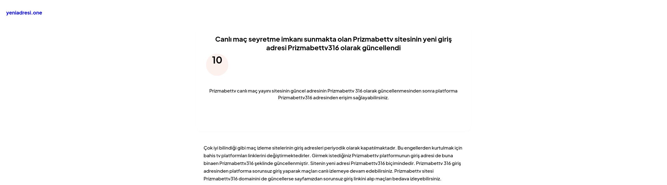 Canlı maç seyretme imkanı sunmakta olan Prizmabettv sitesinin yeni giriş adresi Prizmabettv316 olarak güncellendi - Ekran Görüntüsü