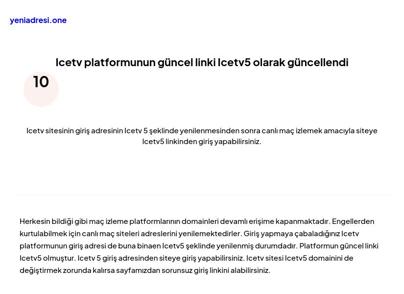 Icetv platformunun güncel linki Icetv5 olarak güncellendi - Ekran Görüntüsü