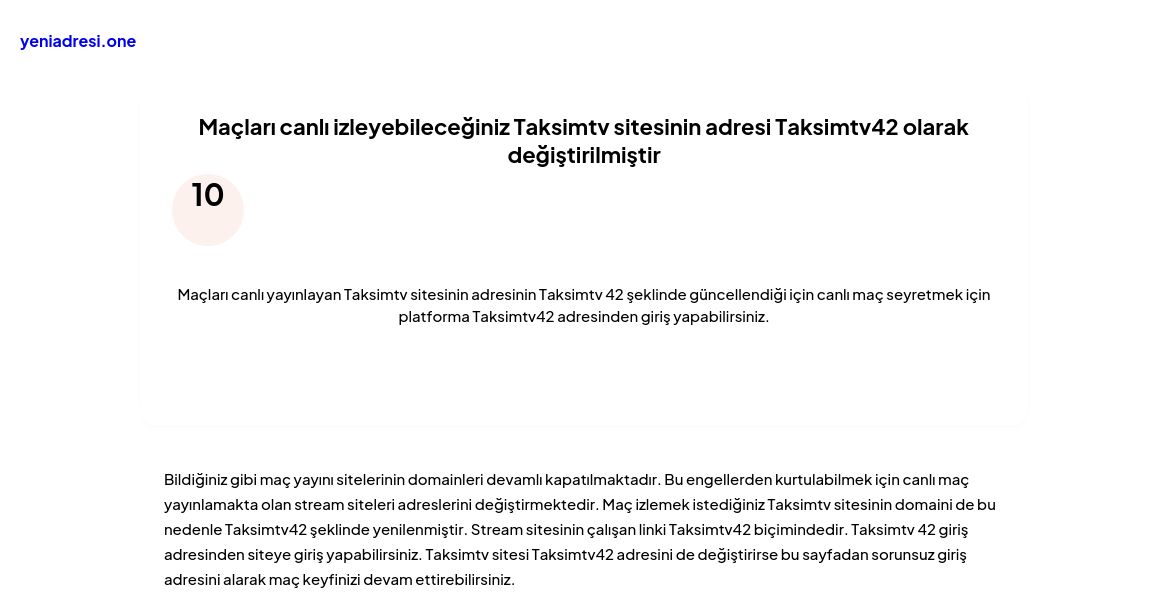 Maçları canlı izleyebileceğiniz Taksimtv sitesinin adresi Taksimtv42 olarak değiştirilmiştir - Ekran Görüntüsü