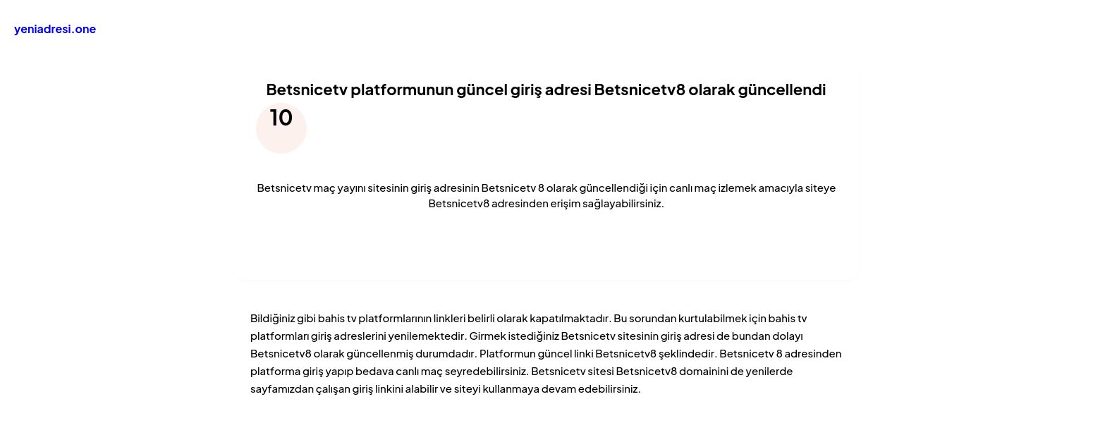 Betsnicetv platformunun güncel giriş adresi Betsnicetv8 olarak güncellendi - Ekran Görüntüsü