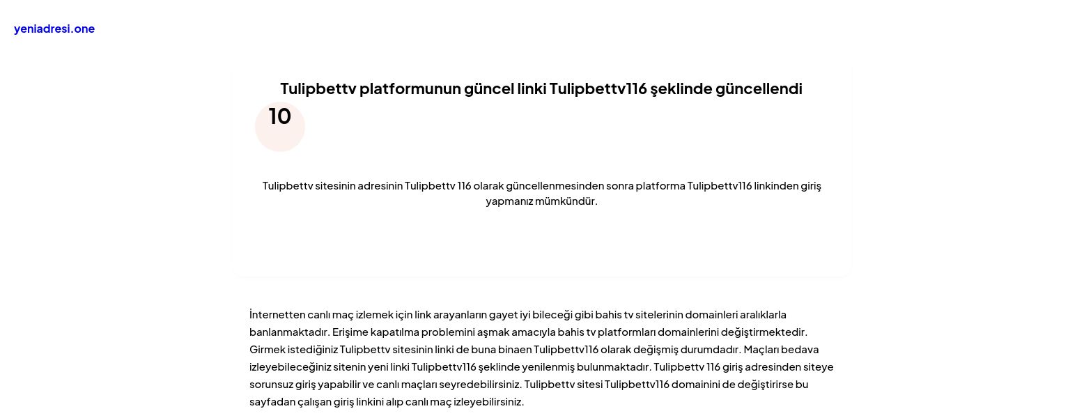 Tulipbettv platformunun güncel linki Tulipbettv116 şeklinde güncellendi - Ekran Görüntüsü