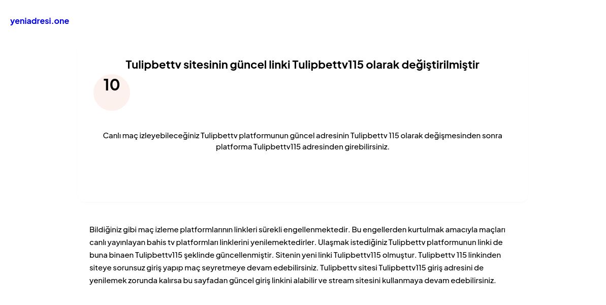 Tulipbettv sitesinin güncel linki Tulipbettv115 olarak değiştirilmiştir - Ekran Görüntüsü