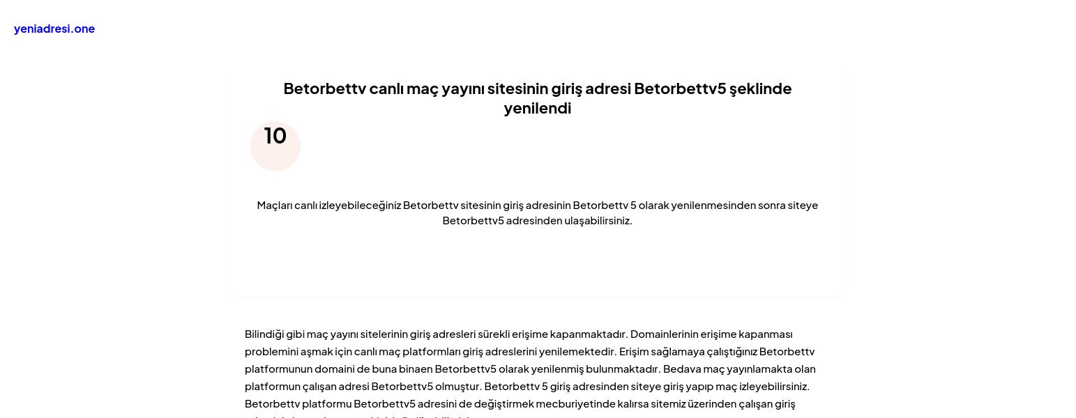 Betorbettv canlı maç yayını sitesinin giriş adresi Betorbettv5 şeklinde yenilendi - Ekran Görüntüsü