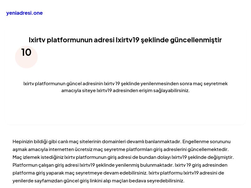 Ixirtv platformunun adresi Ixirtv19 şeklinde güncellenmiştir - Ekran Görüntüsü