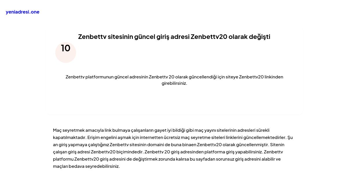 Zenbettv sitesinin güncel giriş adresi Zenbettv20 olarak değişti - Ekran Görüntüsü