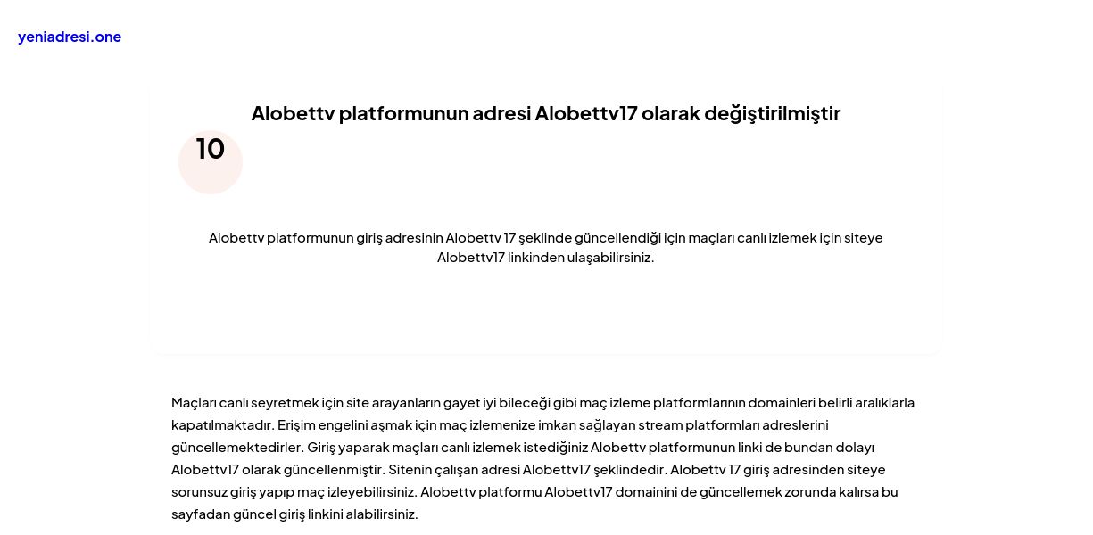 Alobettv platformunun adresi Alobettv17 olarak değiştirilmiştir - Ekran Görüntüsü
