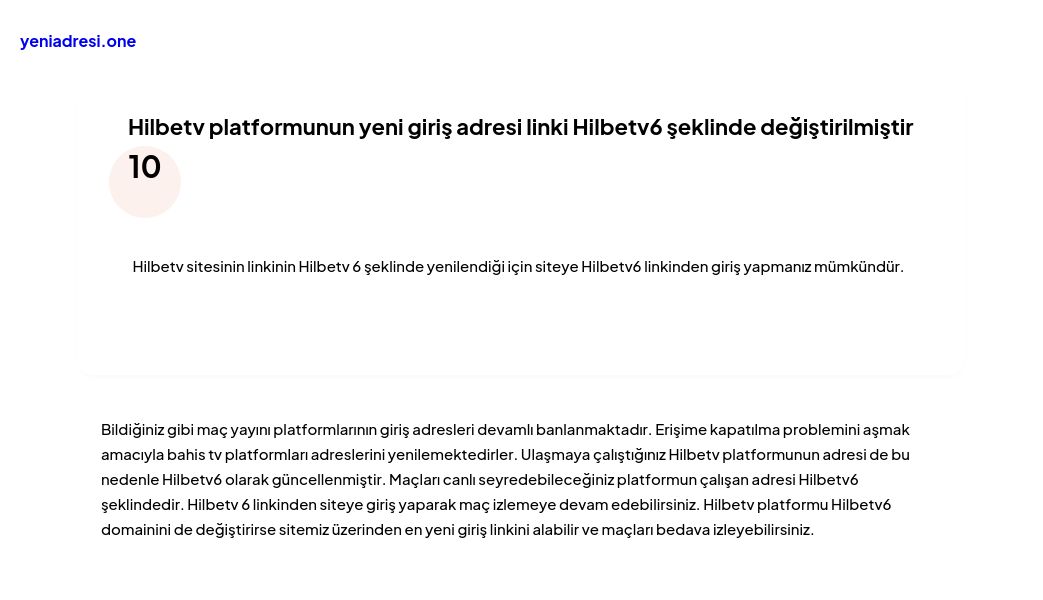 Hilbetv platformunun yeni giriş adresi linki Hilbetv6 şeklinde değiştirilmiştir - Ekran Görüntüsü