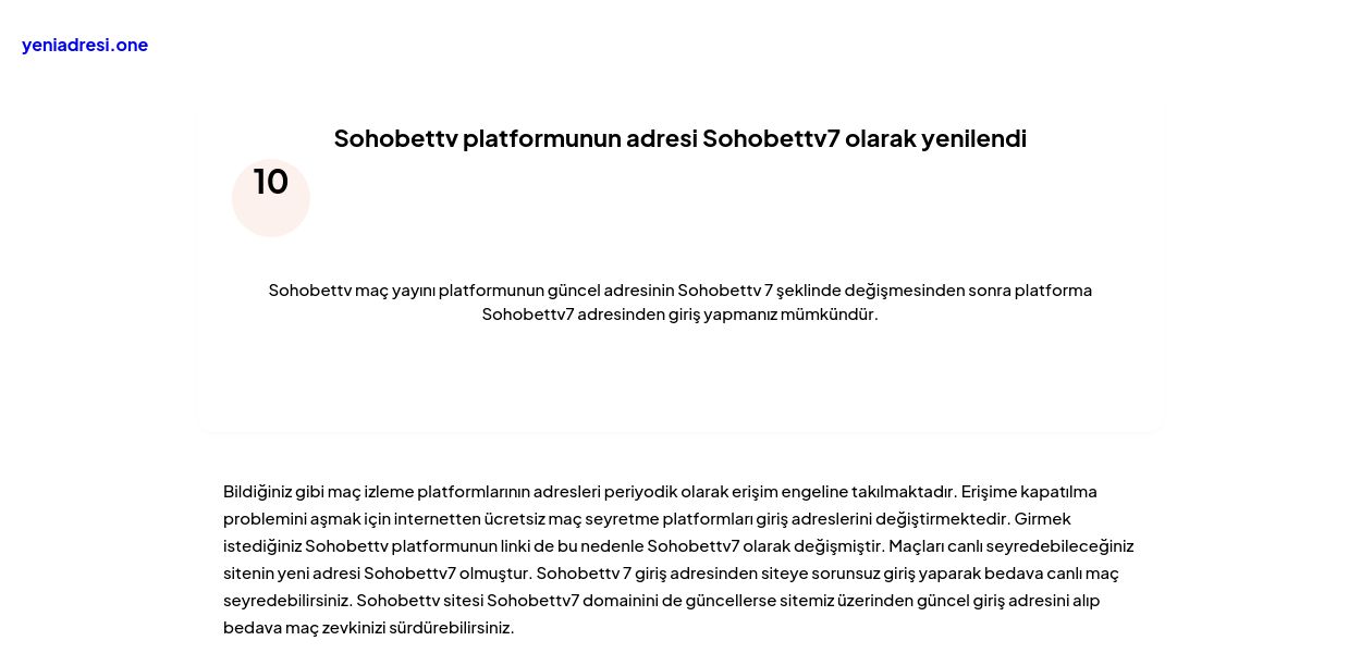 Sohobettv platformunun adresi Sohobettv7 olarak yenilendi - Ekran Görüntüsü