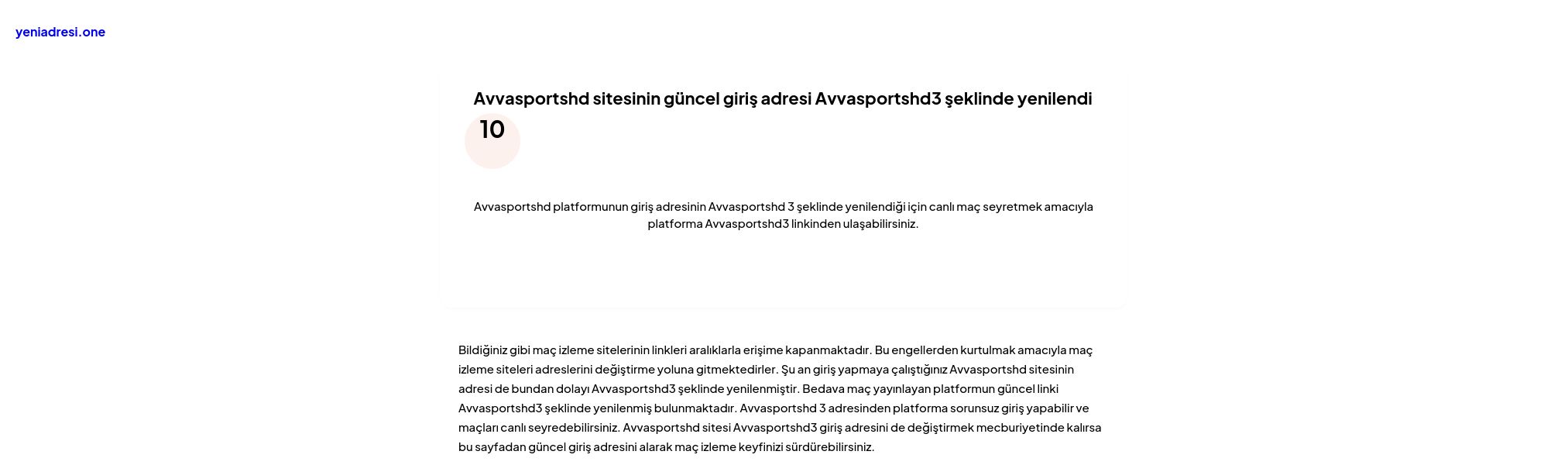 Avvasportshd sitesinin güncel giriş adresi Avvasportshd3 şeklinde yenilendi - Ekran Görüntüsü