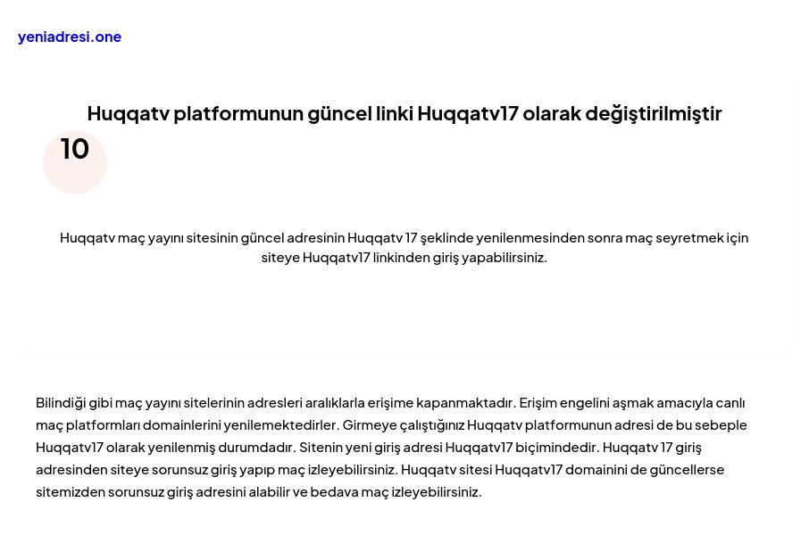 Huqqatv platformunun güncel linki Huqqatv17 olarak değiştirilmiştir - Ekran Görüntüsü