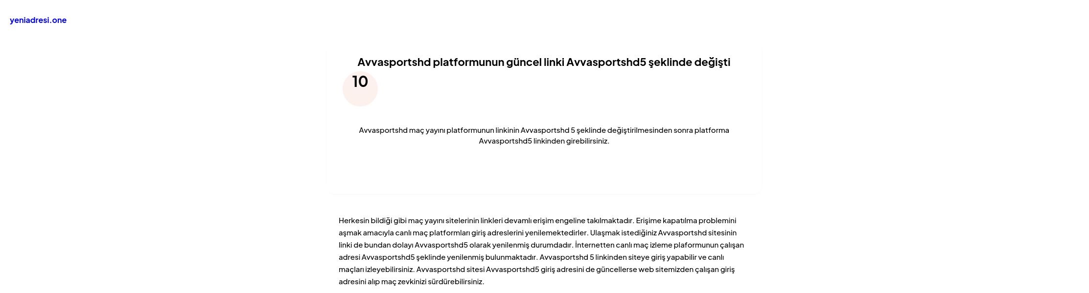 Avvasportshd platformunun güncel linki Avvasportshd5 şeklinde değişti - Ekran Görüntüsü