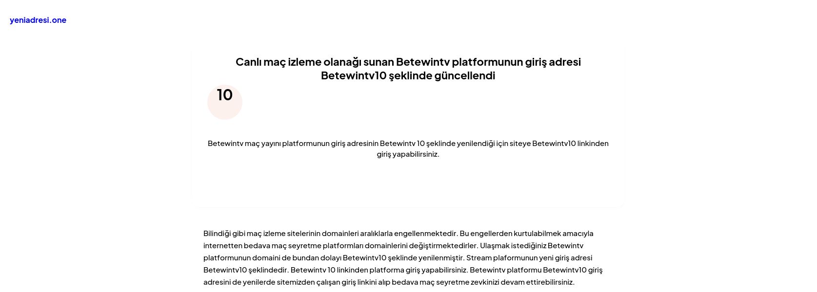 Canlı maç izleme olanağı sunan Betewintv platformunun giriş adresi Betewintv10 şeklinde güncellendi - Ekran Görüntüsü