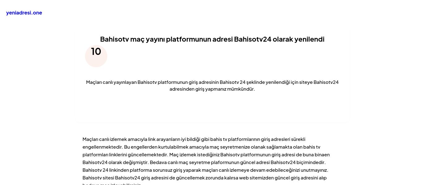 Bahisotv maç yayını platformunun adresi Bahisotv24 olarak yenilendi - Ekran Görüntüsü