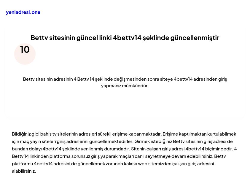 Bettv sitesinin güncel linki 4bettv14 şeklinde güncellenmiştir - Ekran Görüntüsü