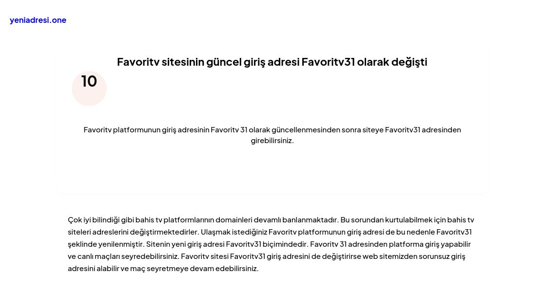 Favoritv sitesinin güncel giriş adresi Favoritv31 olarak değişti - Ekran Görüntüsü