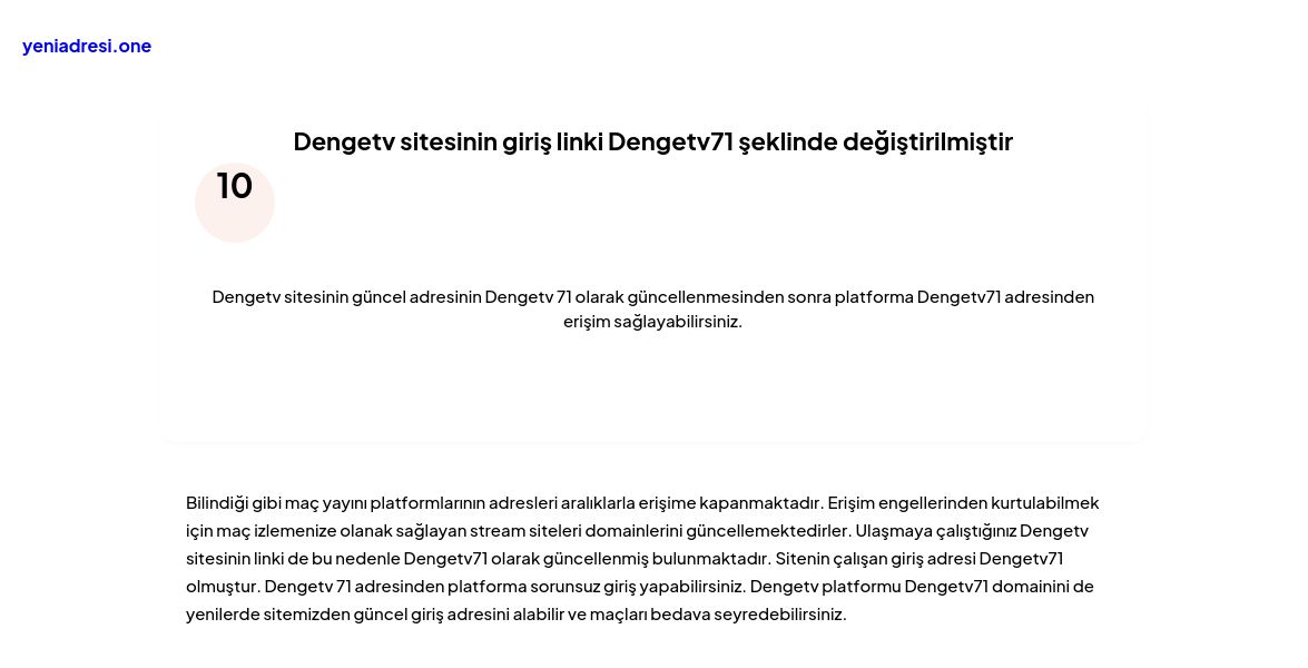 Dengetv sitesinin giriş linki Dengetv71 şeklinde değiştirilmiştir - Ekran Görüntüsü