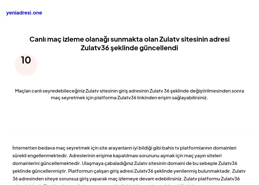 Canlı maç izleme olanağı sunmakta olan Zulatv sitesinin adresi Zulatv36 şeklinde güncellendi - Ekran Görüntüsü