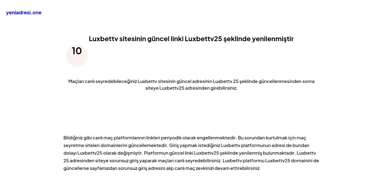 Luxbettv sitesinin güncel linki Luxbettv25 şeklinde yenilenmiştir - Ekran Görüntüsü
