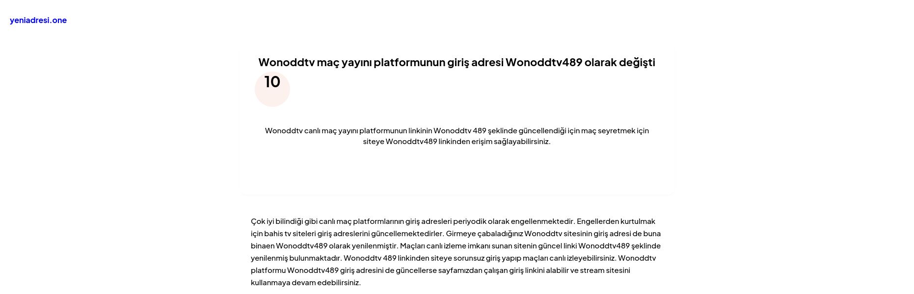 Wonoddtv maç yayını platformunun giriş adresi Wonoddtv489 olarak değişti - Ekran Görüntüsü