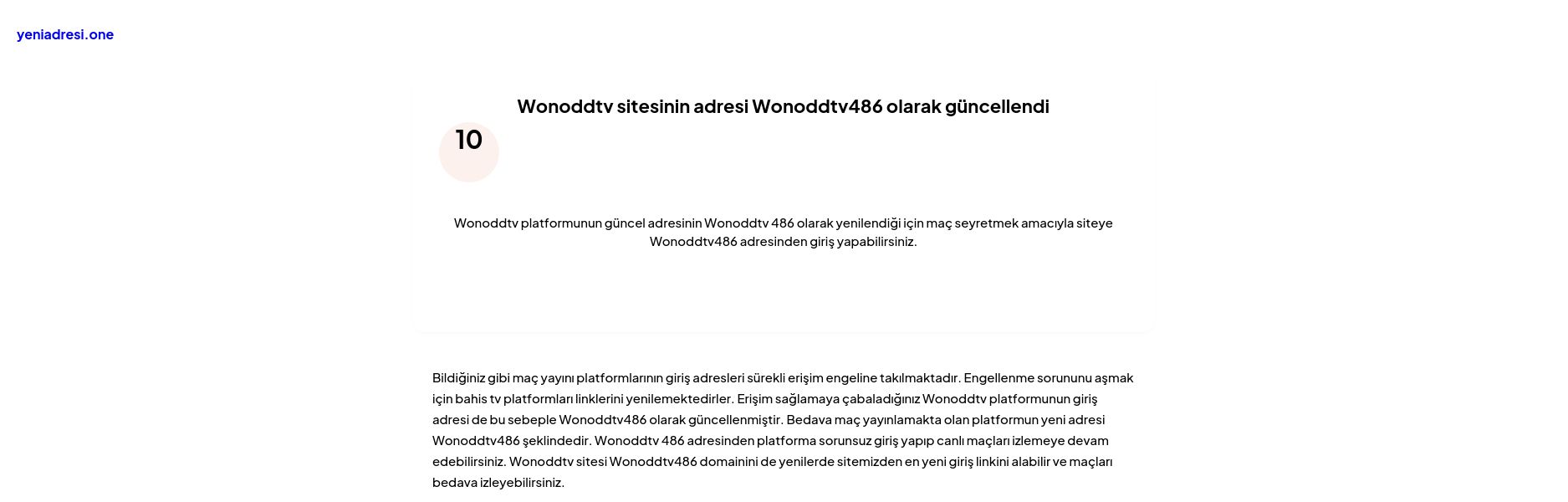 Wonoddtv sitesinin adresi Wonoddtv486 olarak güncellendi - Ekran Görüntüsü