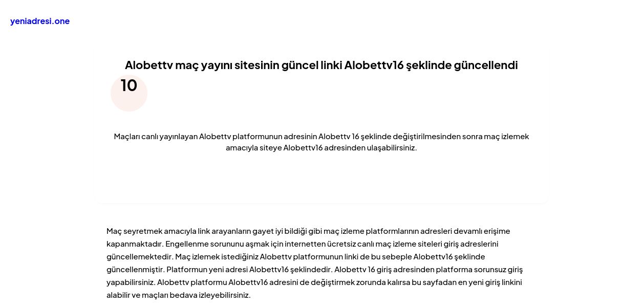 Alobettv maç yayını sitesinin güncel linki Alobettv16 şeklinde güncellendi - Ekran Görüntüsü