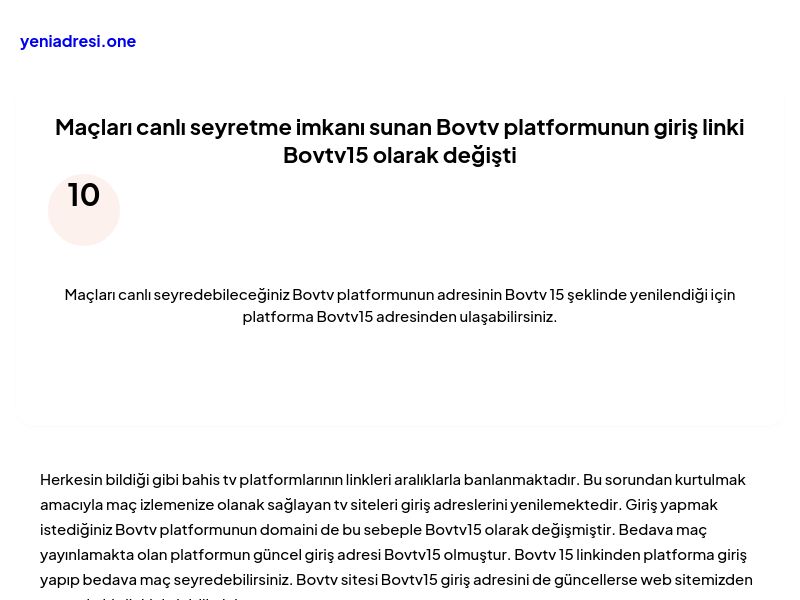Maçları canlı seyretme imkanı sunan Bovtv platformunun giriş linki Bovtv15 olarak değişti - Ekran Görüntüsü