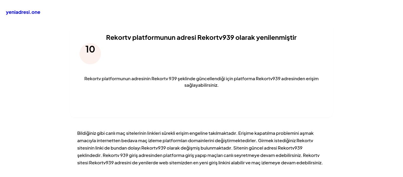 Rekortv platformunun adresi Rekortv939 olarak yenilenmiştir - Ekran Görüntüsü