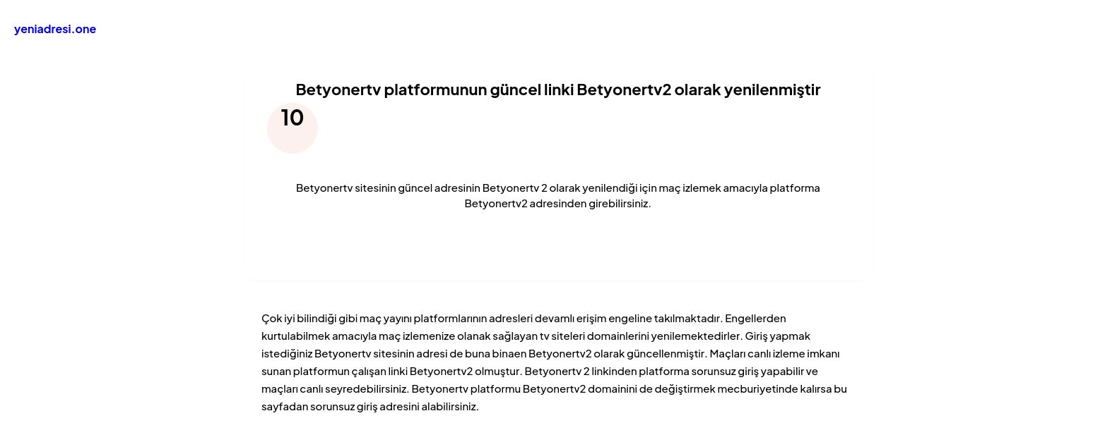 Betyonertv platformunun güncel linki Betyonertv2 olarak yenilenmiştir - Ekran Görüntüsü