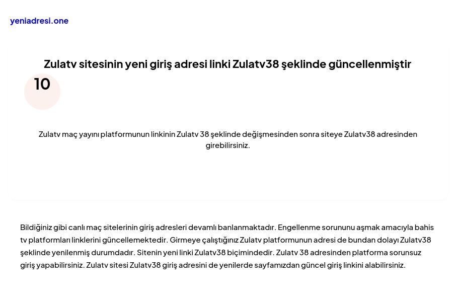 Zulatv sitesinin yeni giriş adresi linki Zulatv38 şeklinde güncellenmiştir - Ekran Görüntüsü