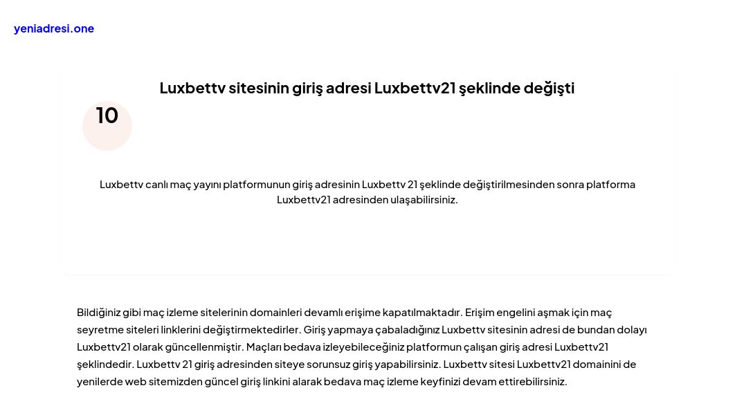 Luxbettv sitesinin giriş adresi Luxbettv21 şeklinde değişti - Ekran Görüntüsü