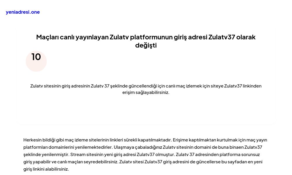 Maçları canlı yayınlayan Zulatv platformunun giriş adresi Zulatv37 olarak değişti - Ekran Görüntüsü