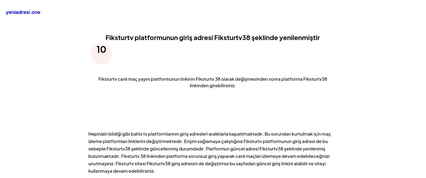 Fiksturtv platformunun giriş adresi Fiksturtv38 şeklinde yenilenmiştir - Ekran Görüntüsü