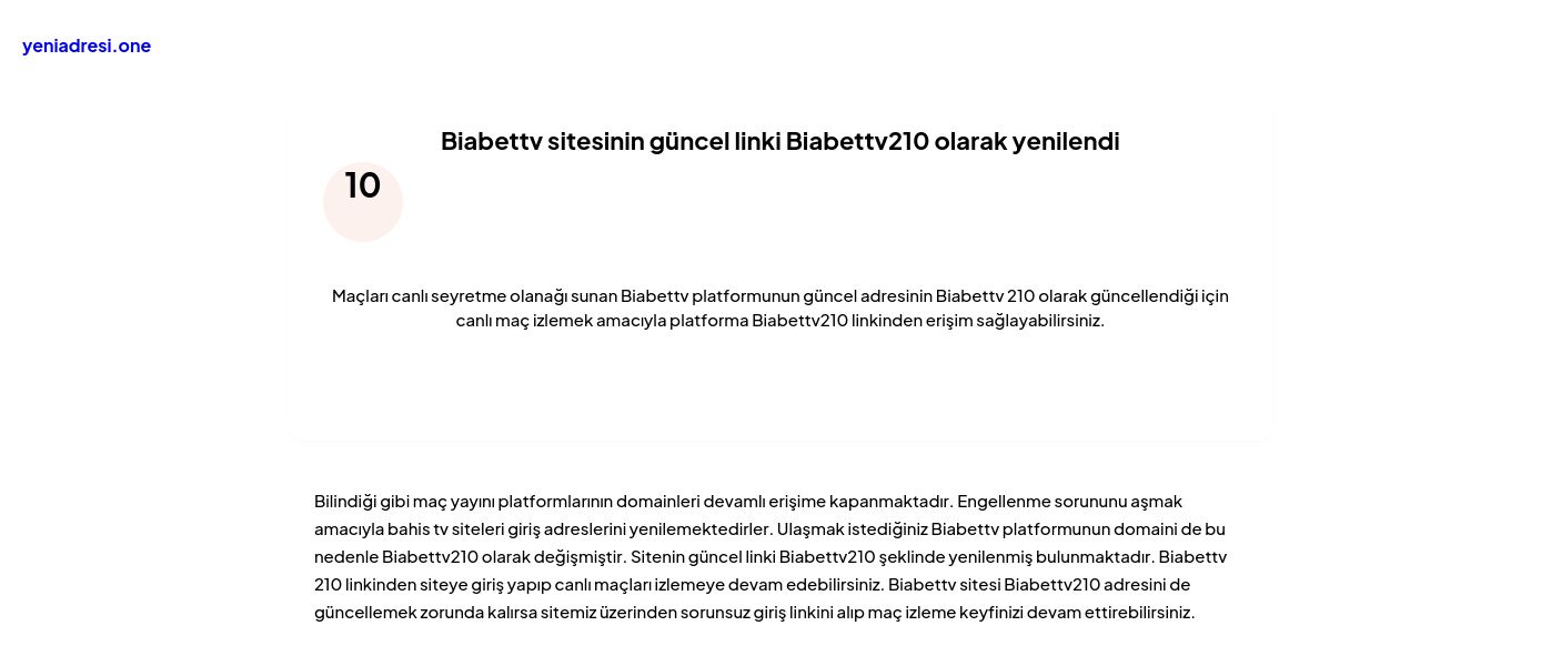 Biabettv sitesinin güncel linki Biabettv210 olarak yenilendi - Ekran Görüntüsü