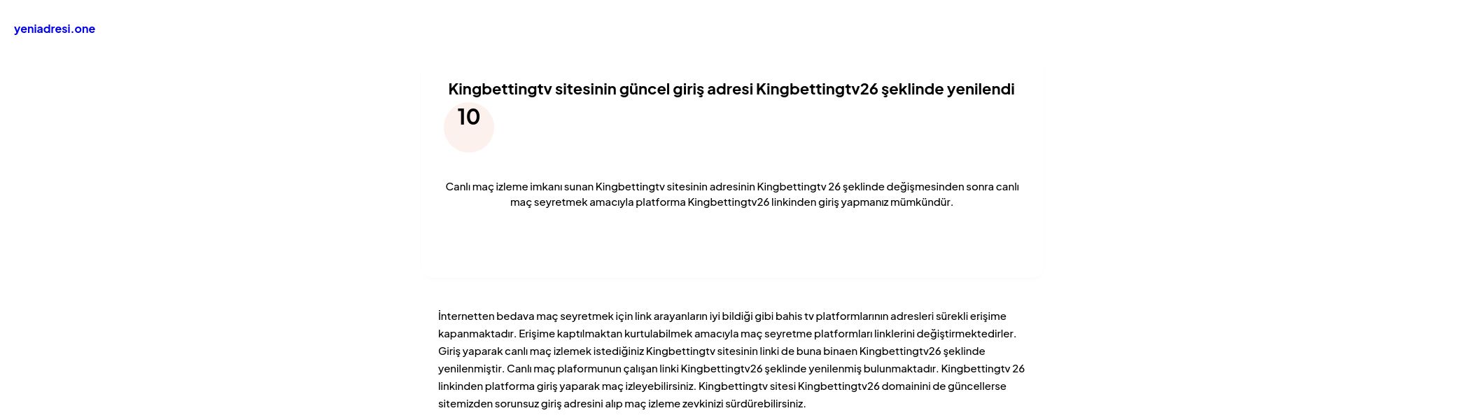 Kingbettingtv sitesinin güncel giriş adresi Kingbettingtv26 şeklinde yenilendi - Ekran Görüntüsü