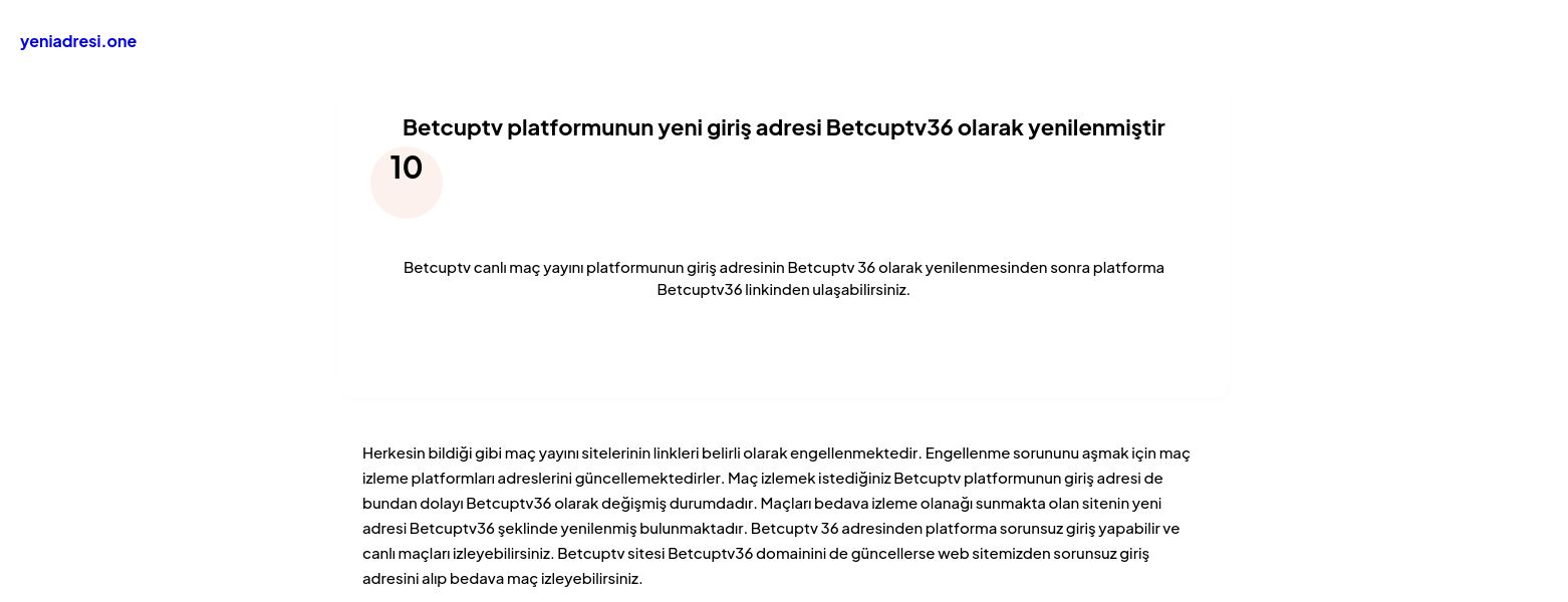 Betcuptv platformunun yeni giriş adresi Betcuptv36 olarak yenilenmiştir - Ekran Görüntüsü