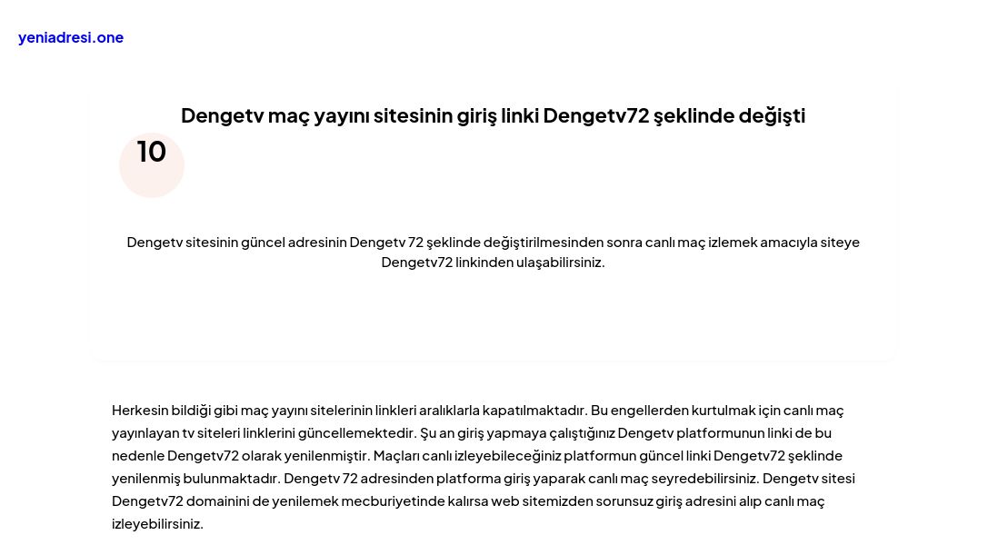 Dengetv maç yayını sitesinin giriş linki Dengetv72 şeklinde değişti - Ekran Görüntüsü