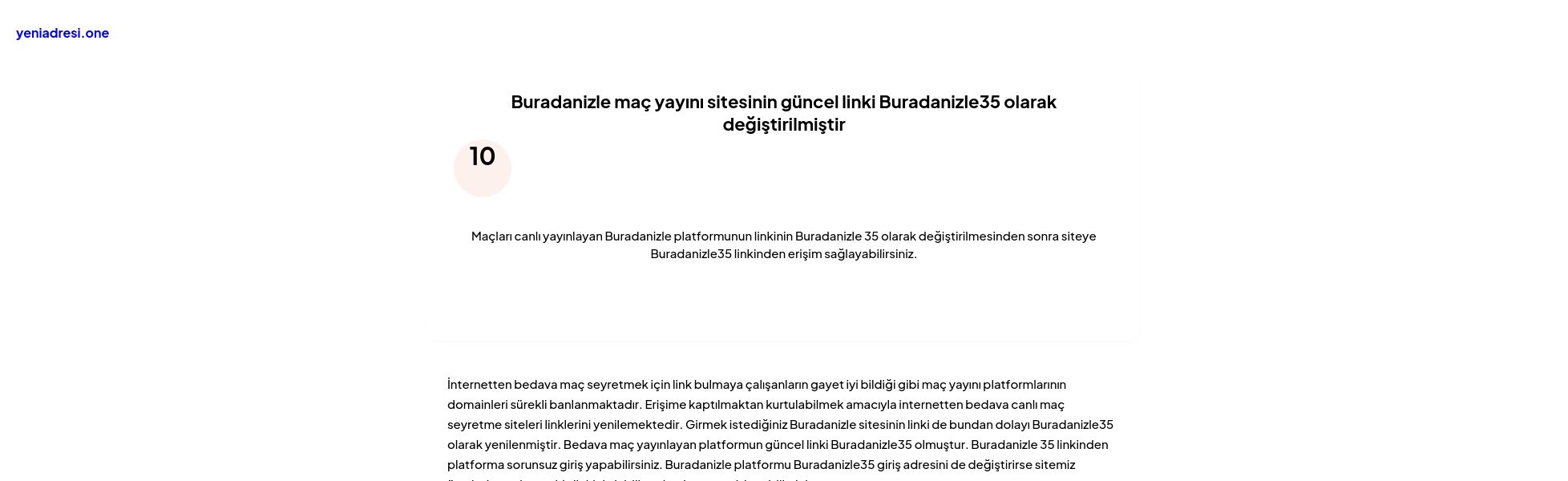 Buradanizle maç yayını sitesinin güncel linki Buradanizle35 olarak değiştirilmiştir - Ekran Görüntüsü