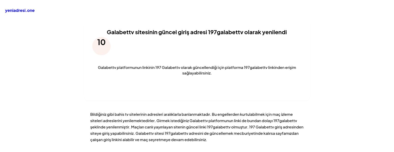 Galabettv sitesinin güncel giriş adresi 197galabettv olarak yenilendi - Ekran Görüntüsü
