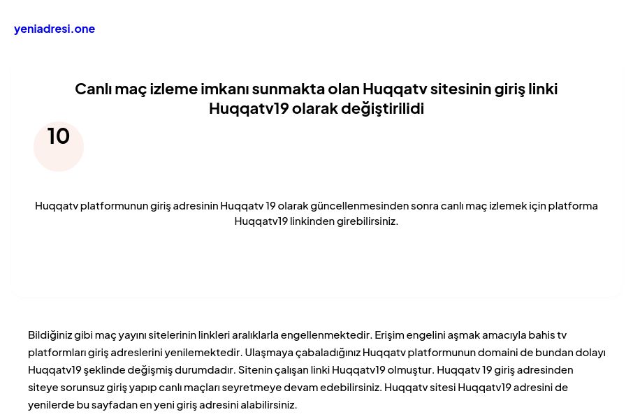 Canlı maç izleme imkanı sunmakta olan Huqqatv sitesinin giriş linki Huqqatv19 olarak değiştirilidi - Ekran Görüntüsü