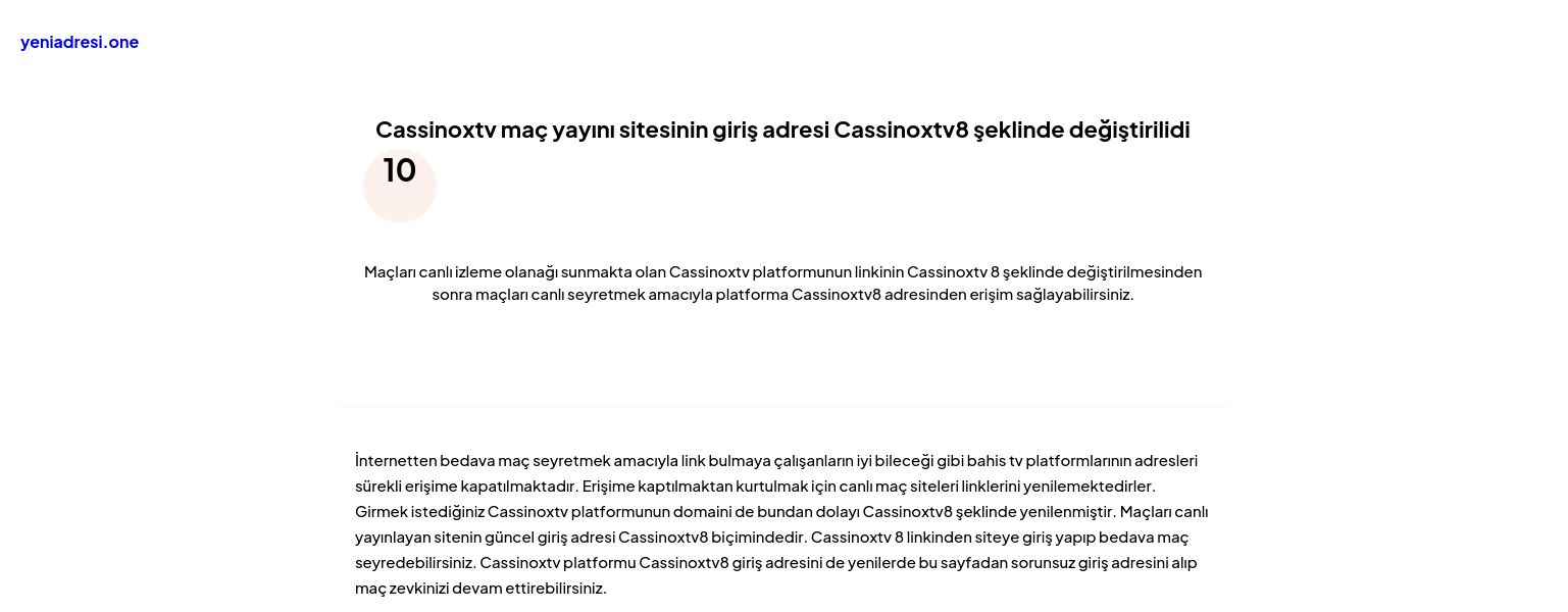 Cassinoxtv maç yayını sitesinin giriş adresi Cassinoxtv8 şeklinde değiştirilidi - Ekran Görüntüsü