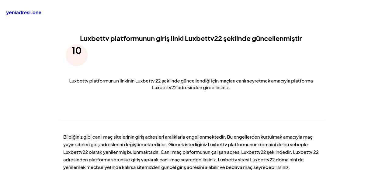 Luxbettv platformunun giriş linki Luxbettv22 şeklinde güncellenmiştir - Ekran Görüntüsü