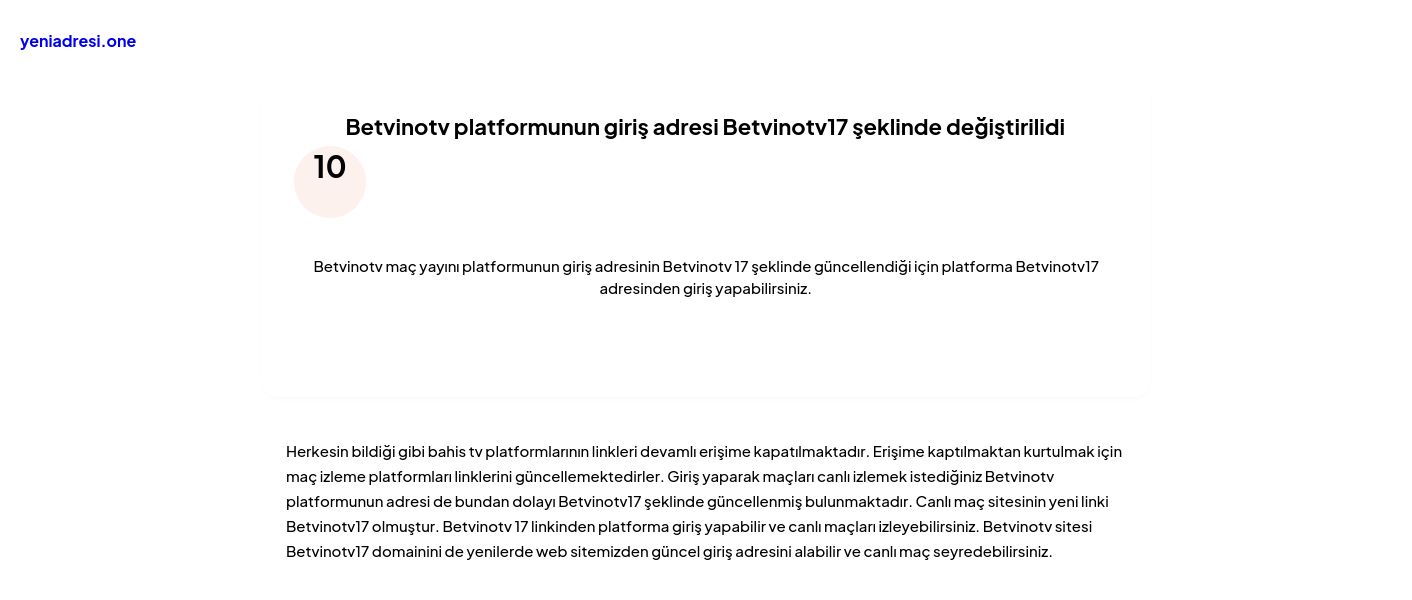 Betvinotv platformunun giriş adresi Betvinotv17 şeklinde değiştirilidi - Ekran Görüntüsü
